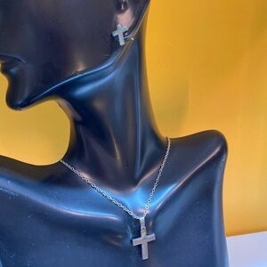 Cross necklace earrings set NWT
